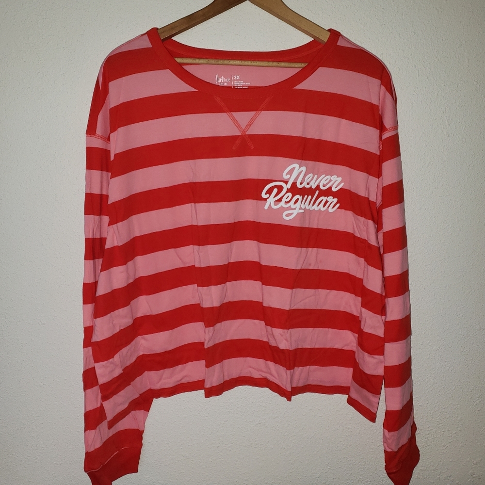 Flirtitude 'NEVER REGULAR' Striped T-Shirt